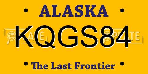 KQGS84 Alaska License Plate