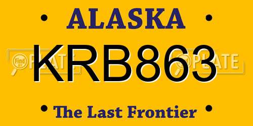 KRB863 Alaska License Plate