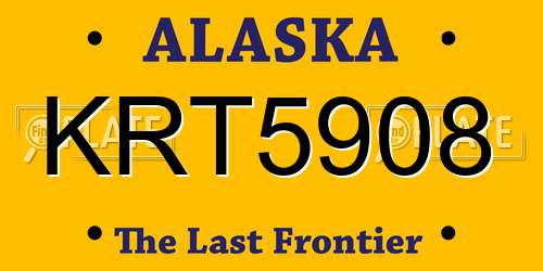 KRT5908 Alaska License Plate