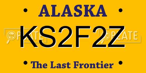 KS2F2Z Alaska License Plate