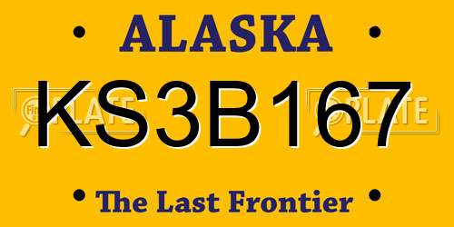 KS3B167 Alaska License Plate