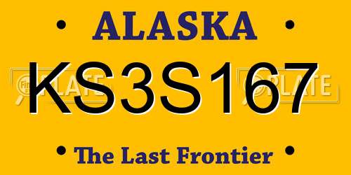 KS3S167 Alaska License Plate