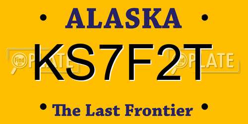 KS7F2T Alaska License Plate