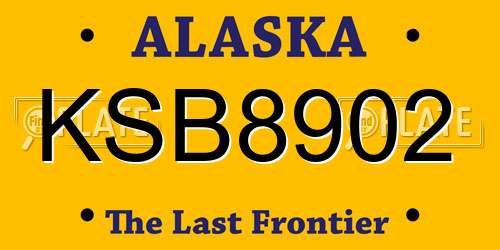 KSB8902 Alaska License Plate