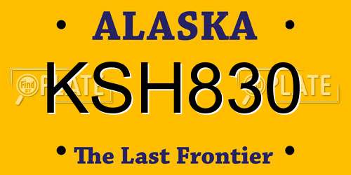 KSH830 Alaska License Plate