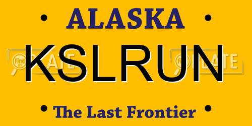 KSLRUN Alaska License Plate