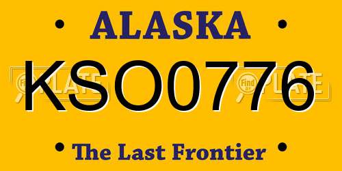 KSO0776 Alaska License Plate