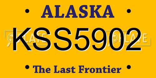 KSS5902 Alaska License Plate