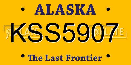 KSS5907 Alaska License Plate