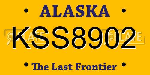 KSS8902 Alaska License Plate