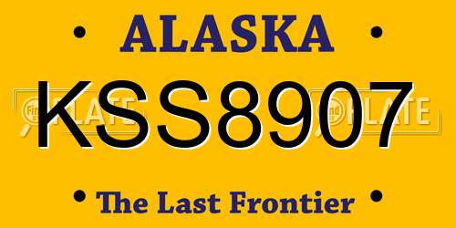 KSS8907 Alaska License Plate