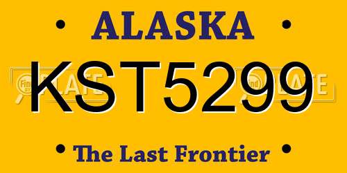 KST5299 Alaska License Plate