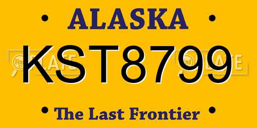 KST8799 Alaska License Plate