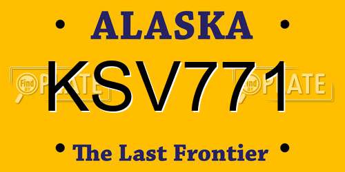 KSV771 Alaska License Plate