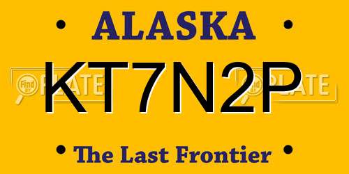 KT7N2P Alaska License Plate