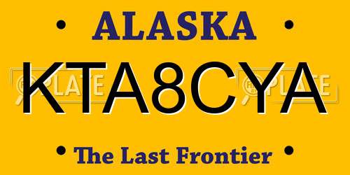 KTA8CYA Alaska License Plate