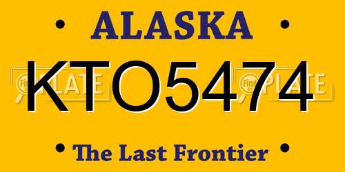KTO5474 Alaska License Plate