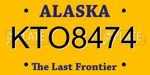 KTO8474 Alaska License Plate