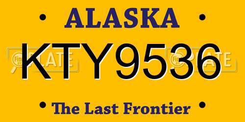 KTY9536 Alaska License Plate