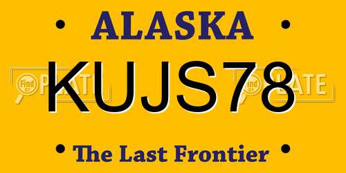 KUJS78 Alaska License Plate
