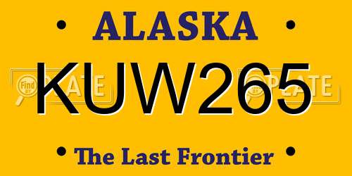 KUW265 Alaska License Plate
