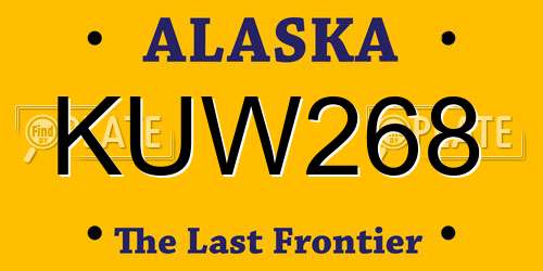 KUW268 Alaska License Plate