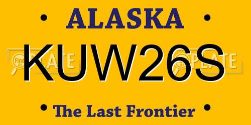 KUW26S Alaska License Plate