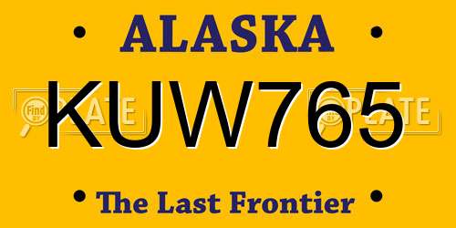 KUW765 Alaska License Plate