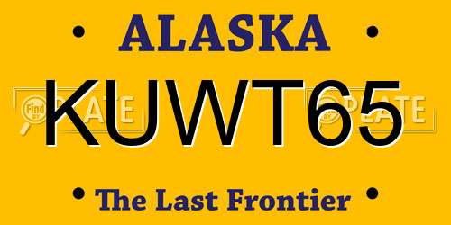 KUWT65 Alaska License Plate