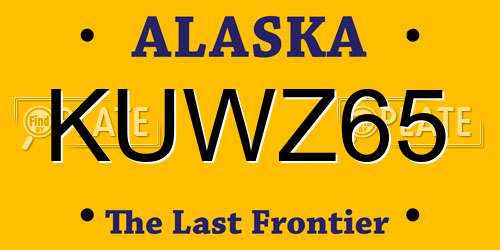KUWZ65 Alaska License Plate