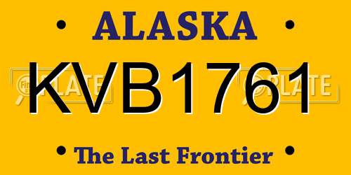 KVB1761 Alaska License Plate
