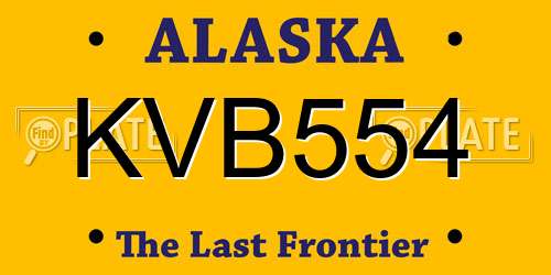 KVB554 Alaska License Plate