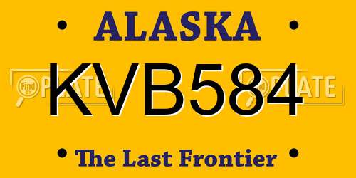 KVB584 Alaska License Plate