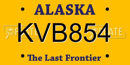 KVB854 Alaska License Plate