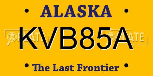 KVB85A Alaska License Plate