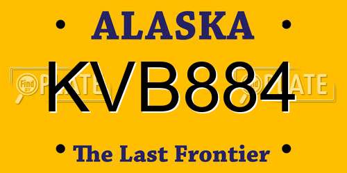 KVB884 Alaska License Plate