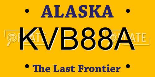 KVB88A Alaska License Plate