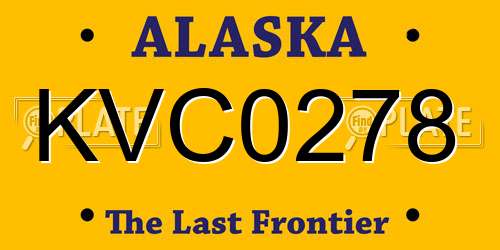 KVC0278 Alaska License Plate