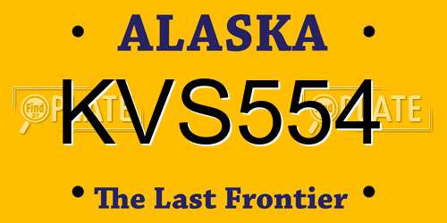 KVS554 Alaska License Plate