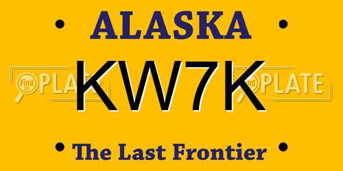 KW7K Alaska License Plate