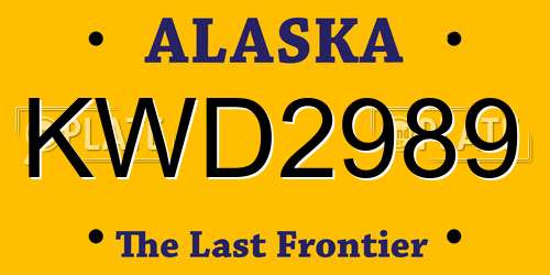 KWD2989 Alaska License Plate