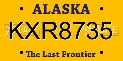 KXR8735 Alaska License Plate