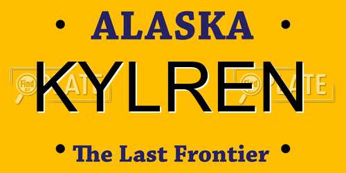 KYLREN Alaska License Plate