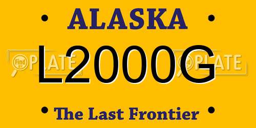 L2000G Alaska License Plate