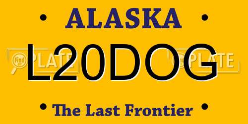 L20DOG Alaska License Plate