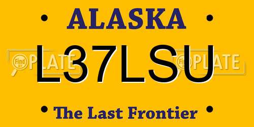 L37LSU Alaska License Plate