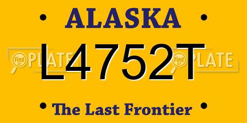 L4752T Alaska License Plate