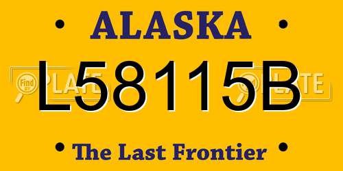 L58115B Alaska License Plate