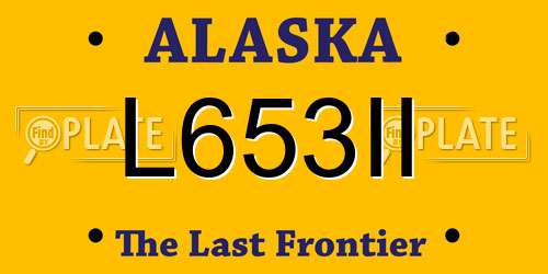L653II Alaska License Plate