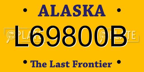 L69800B Alaska License Plate